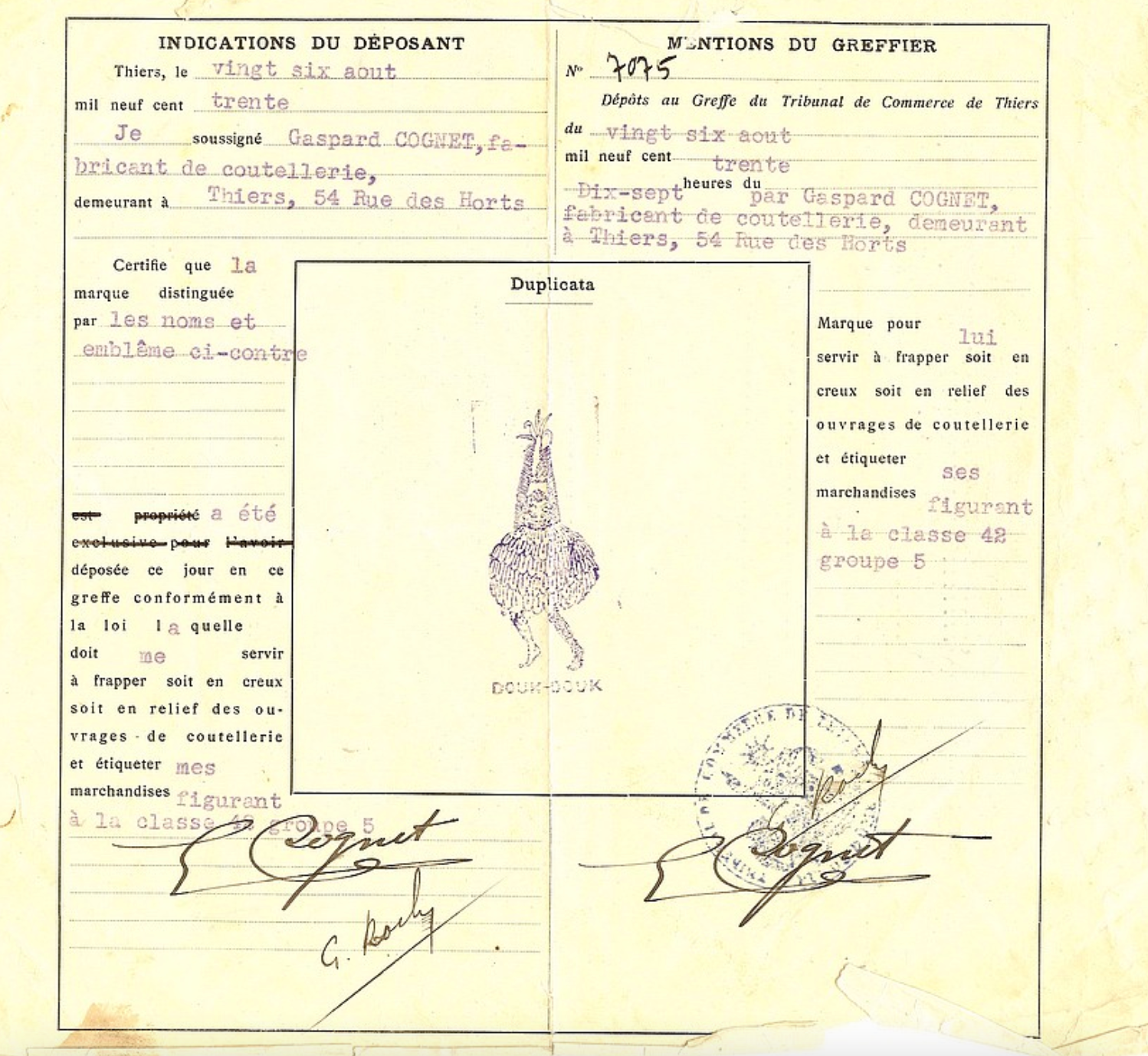 Douk Douk Trademark. Canada Clementine Boutique