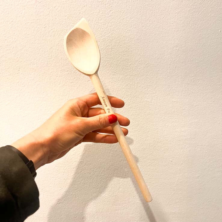 Corner Pointed Cooking Spoon in Beechwood 30 cm Artisan France Clementine Boutique Toronto