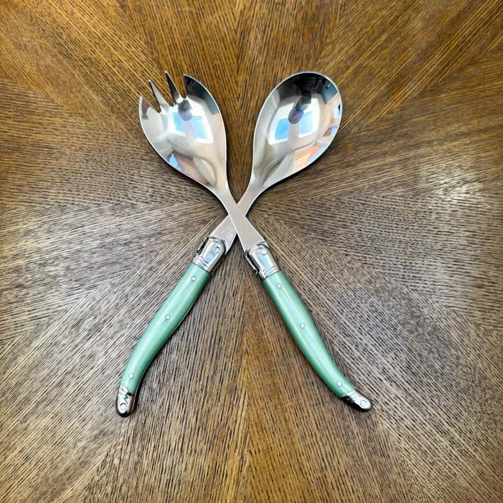 Laguiole Salad Server Set – Pastel Green | Made in France