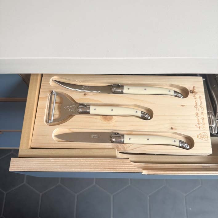 Laguiole Peeler, Tomato and Office knife set - Off-White