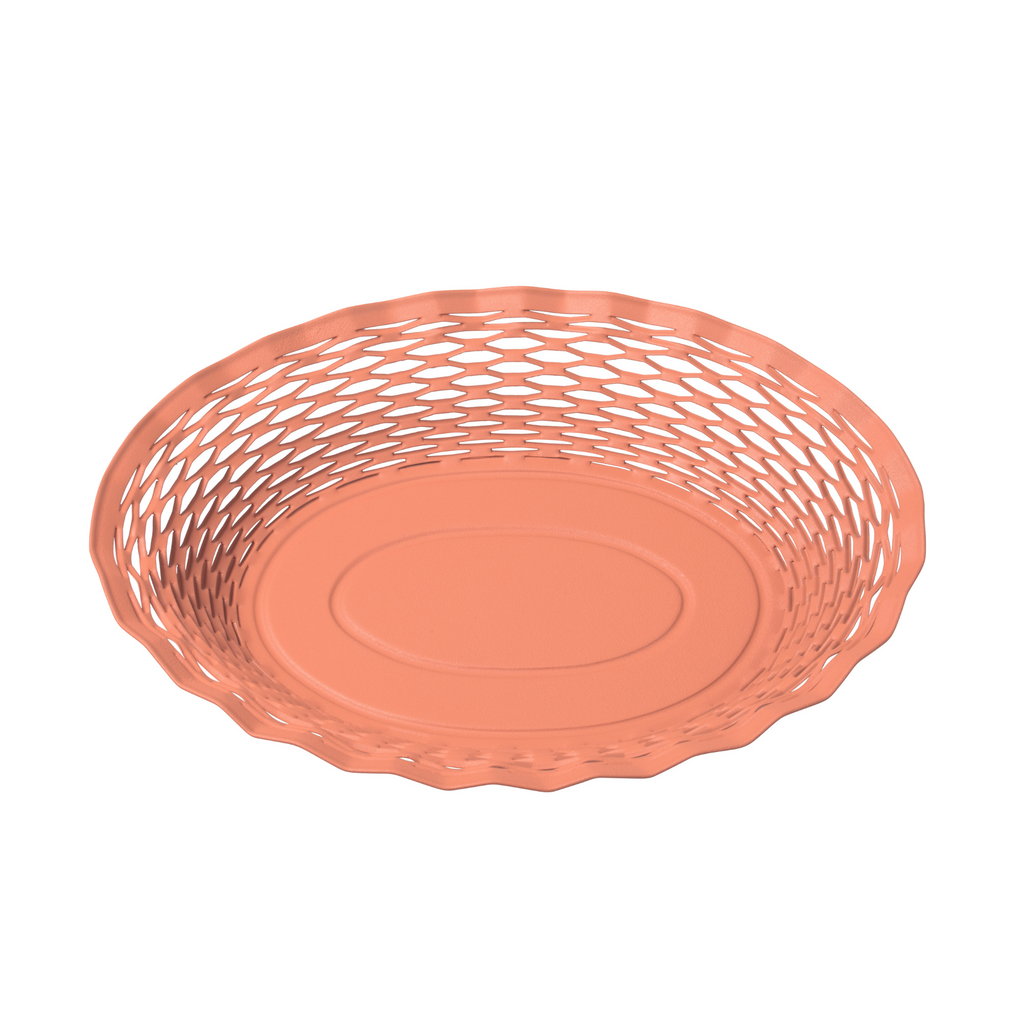 Oval Food Basket, Stainless Steel Color, Large size