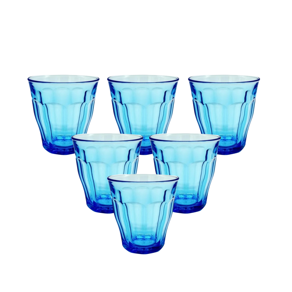Picardie Turquoise Drinking Glasses 25cl – Set of 6 | Made in France