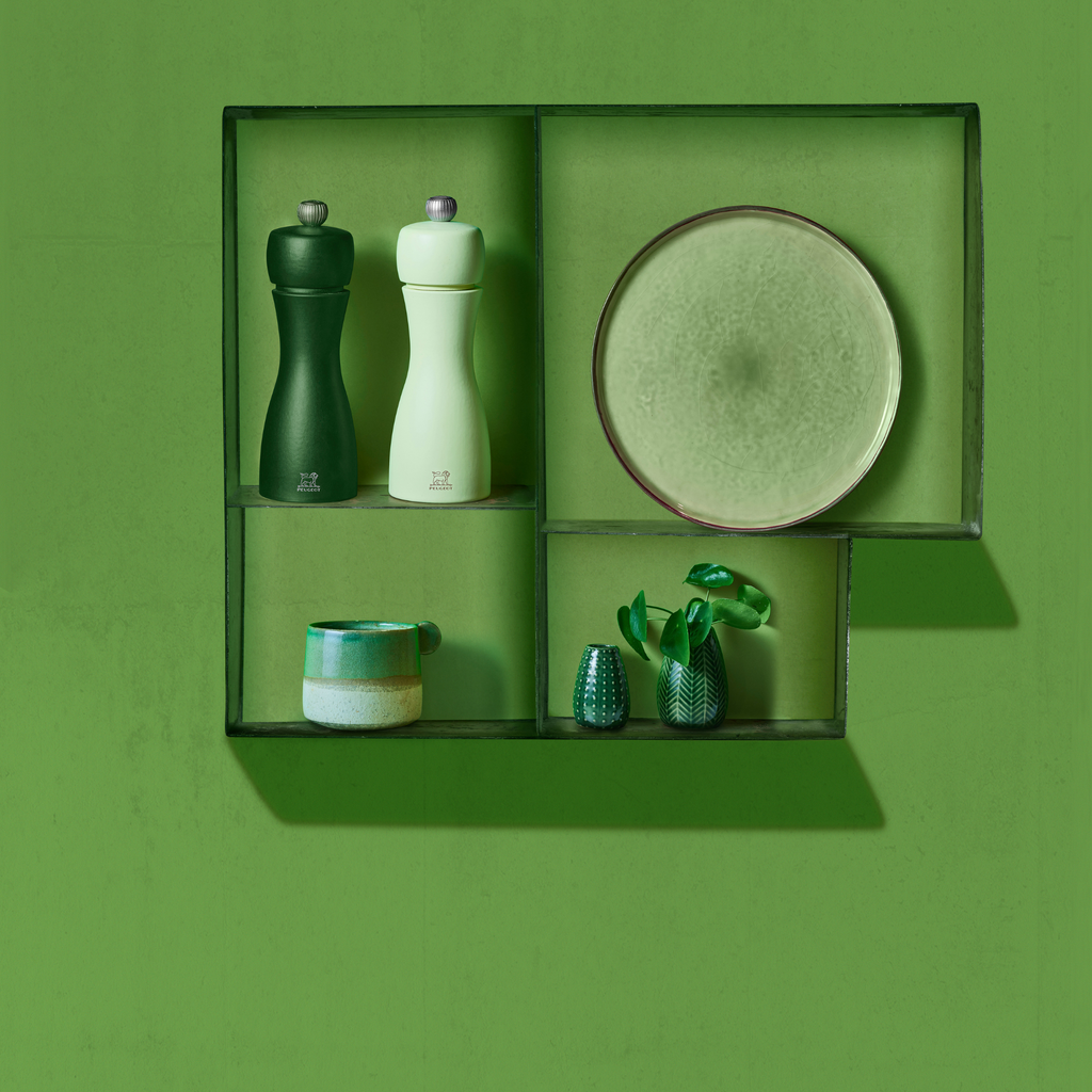 Peugeot Canada Tahiti Duo Salt & Pepper Mill, Water Set, Moss Green & Mint Green Clementine Boutique
