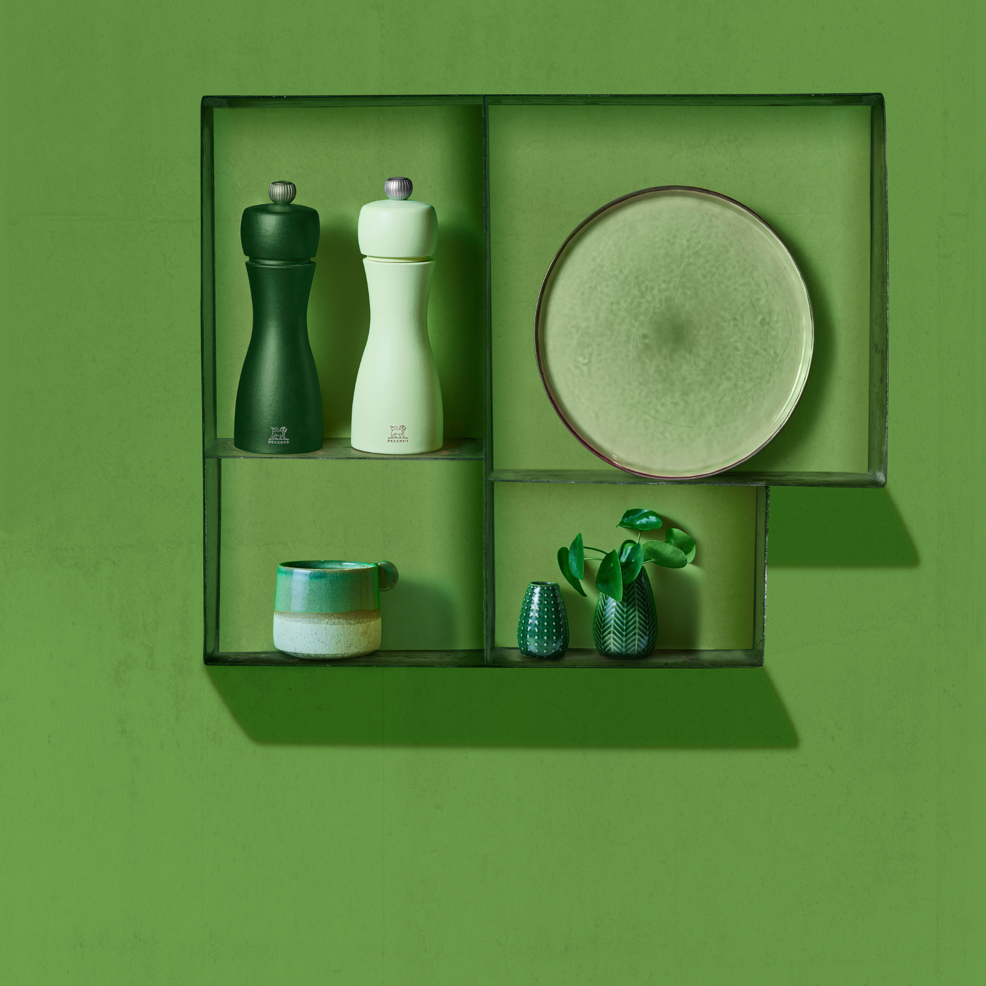Peugeot Canada Tahiti Duo Salt & Pepper Mill, Water Set, Moss Green & Mint Green Clementine Boutique