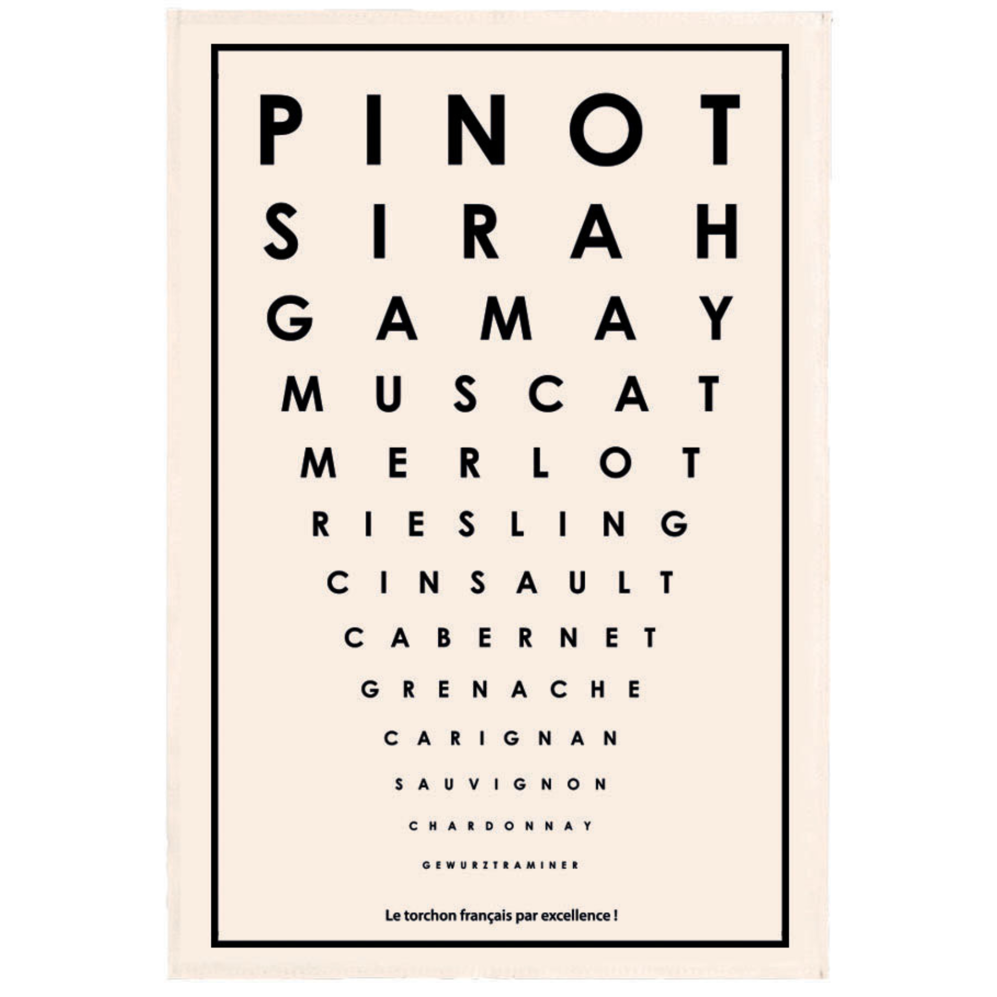 French Grape Variety Tea Towel Winkler Canada Made in France Clementine Boutique