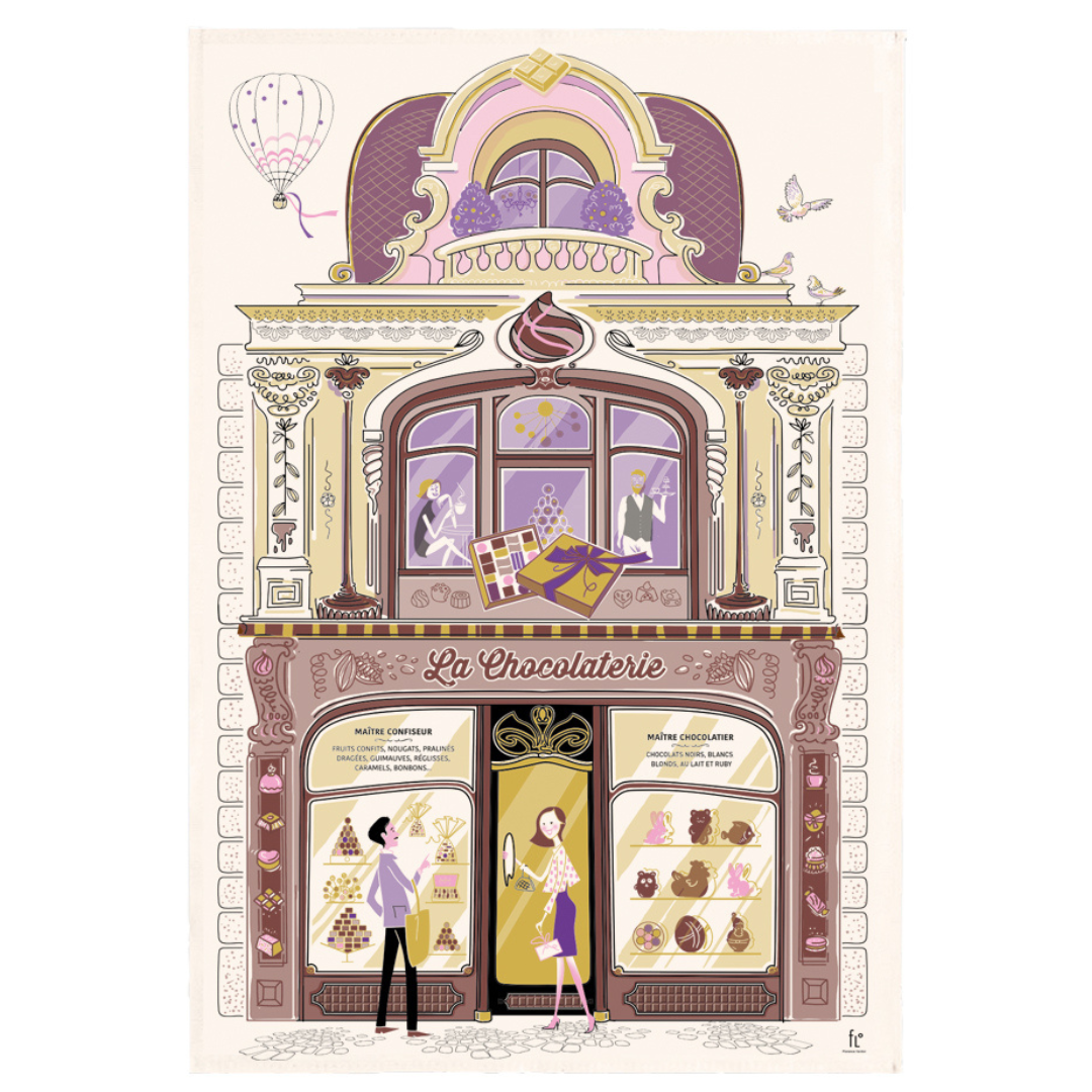 French tea towels Paris Vintage Chocolate shop Made in France Clementine Boutique Toronto