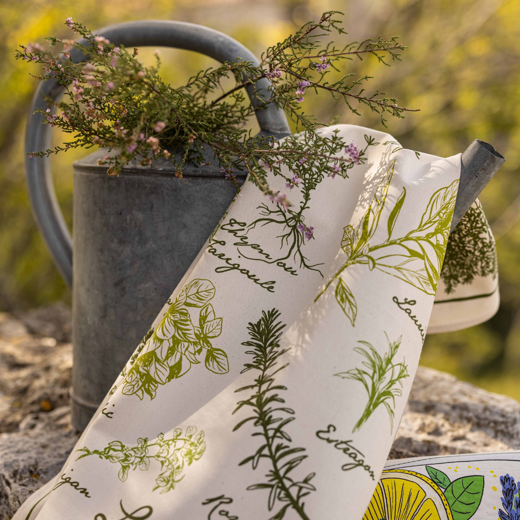 Provence Herbs Tea Towels Made in France Winkler Canada Clementine Boutique Toronto