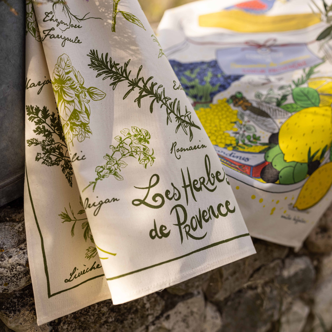 Provence Herbs Tea Towels Made in France Winkler Canada Clementine Boutique Toronto