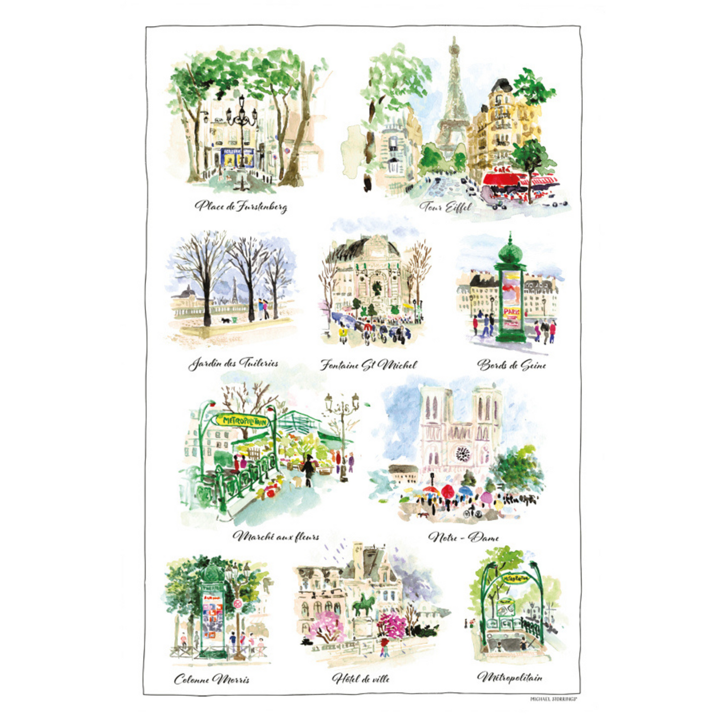 French Tea Towel Paris Scenes Tea Towel by Winkler Made in France Winkler Canada Clementine Boutique