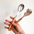 Laguiole Salad Server Set, Olive wood Handle, Made in France, Clementine Boutique Toronto