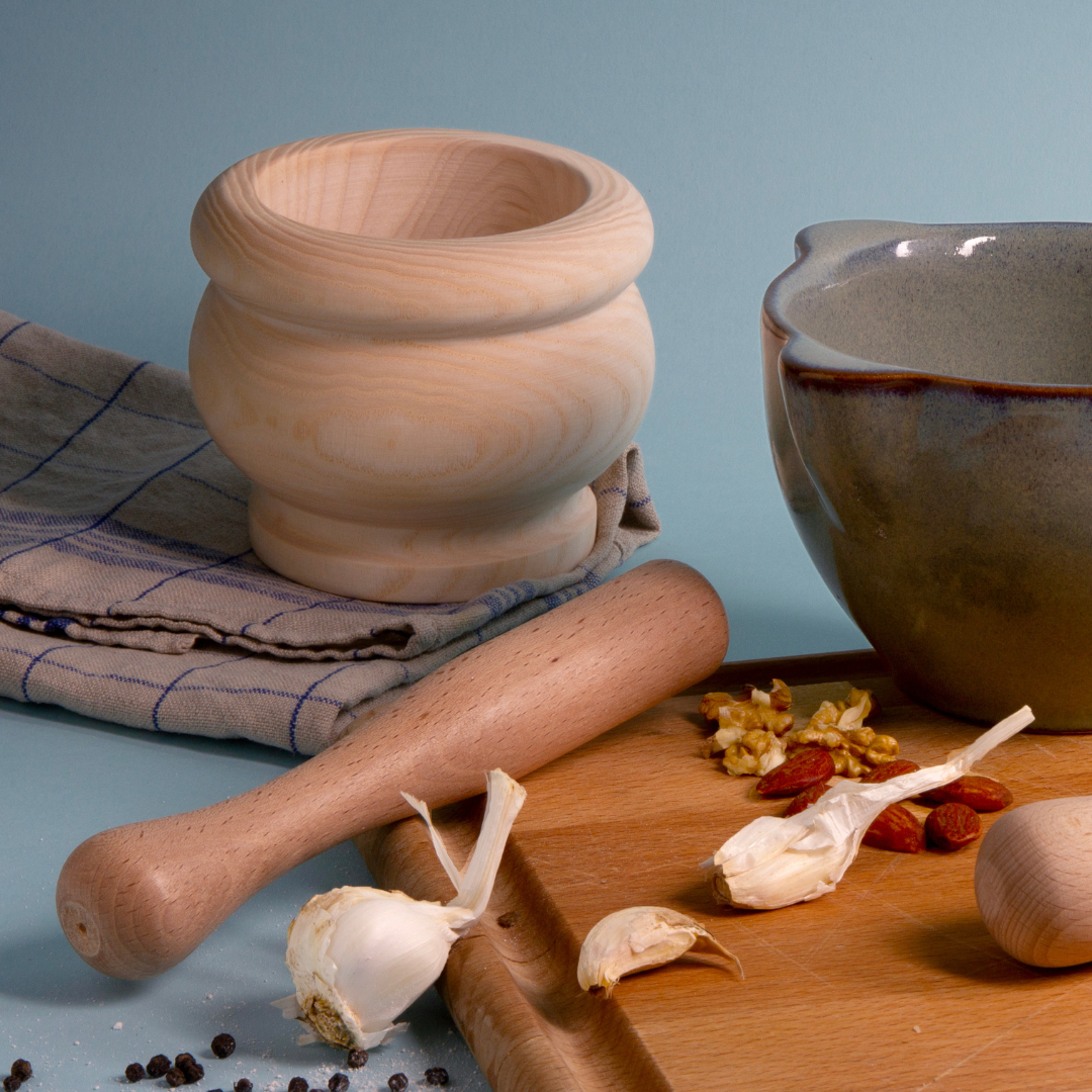 Small Mortar and Pestle in Ash wood in Ash wood Made in France Clementine Boutique Ah! Table Canada