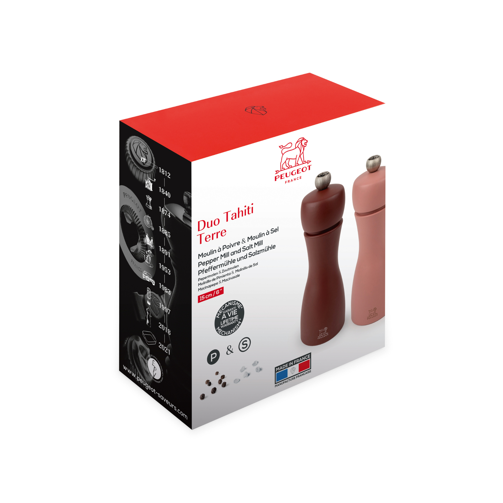 Peugeot Canada Tahiti Duo Salt & Pepper Mill, Earth Set, Cocoa & Hazel