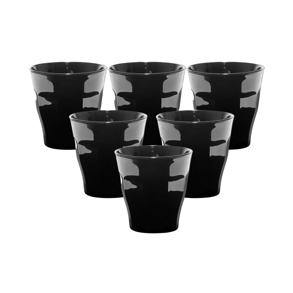 Duralex Canada Picardie Black Tumbler 250 ml, Set of 6, made in France at Clementine Boutique