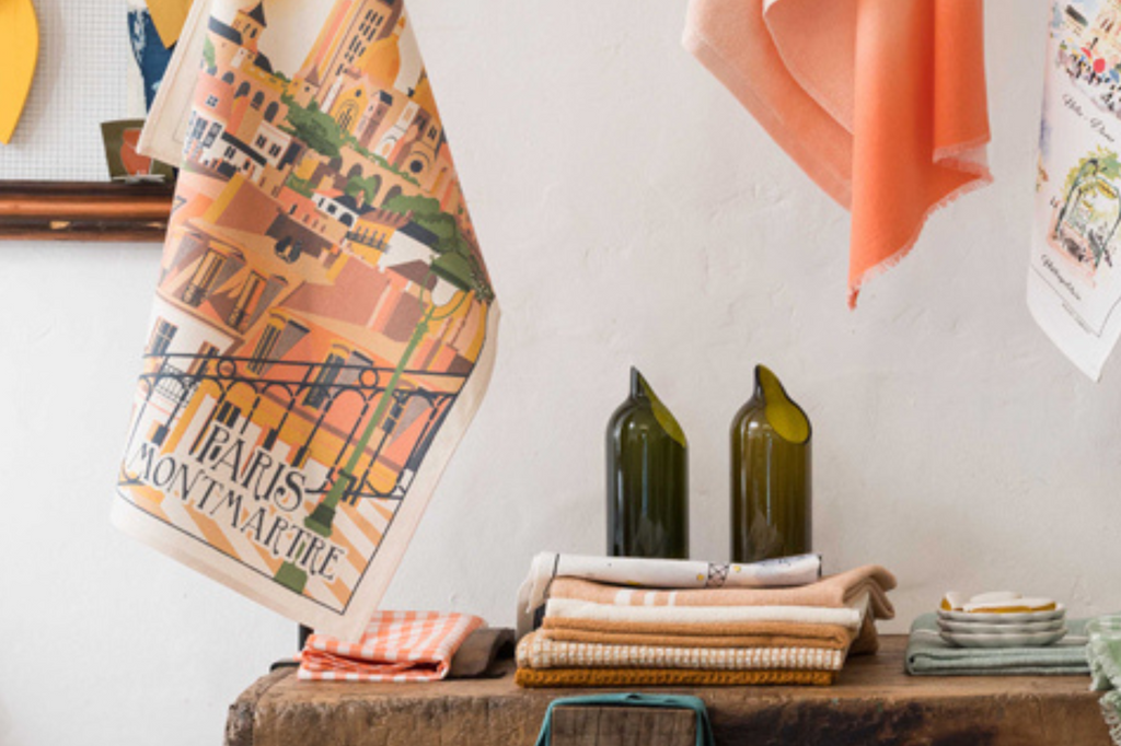 Montmartre Village Tea Towel, made in France, Winkler Canada at Clementine Boutique