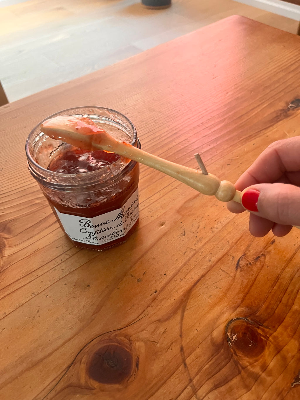 Jam spoon with tenon spoon rest in Boxwood