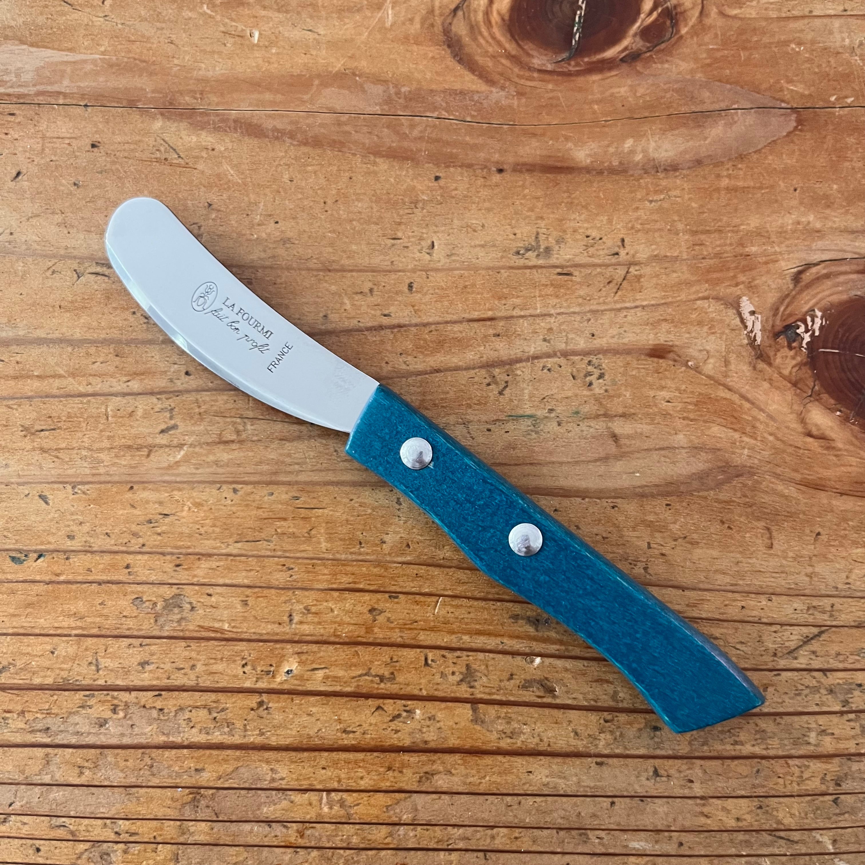 Butter knife, Blue Beechwood handle