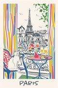 Torchon Fenêtre sur Paris – Ecru (Window on Paris French Tea Towel, 48 x 72 cm) by Winkler Made in France Clementine Boutique