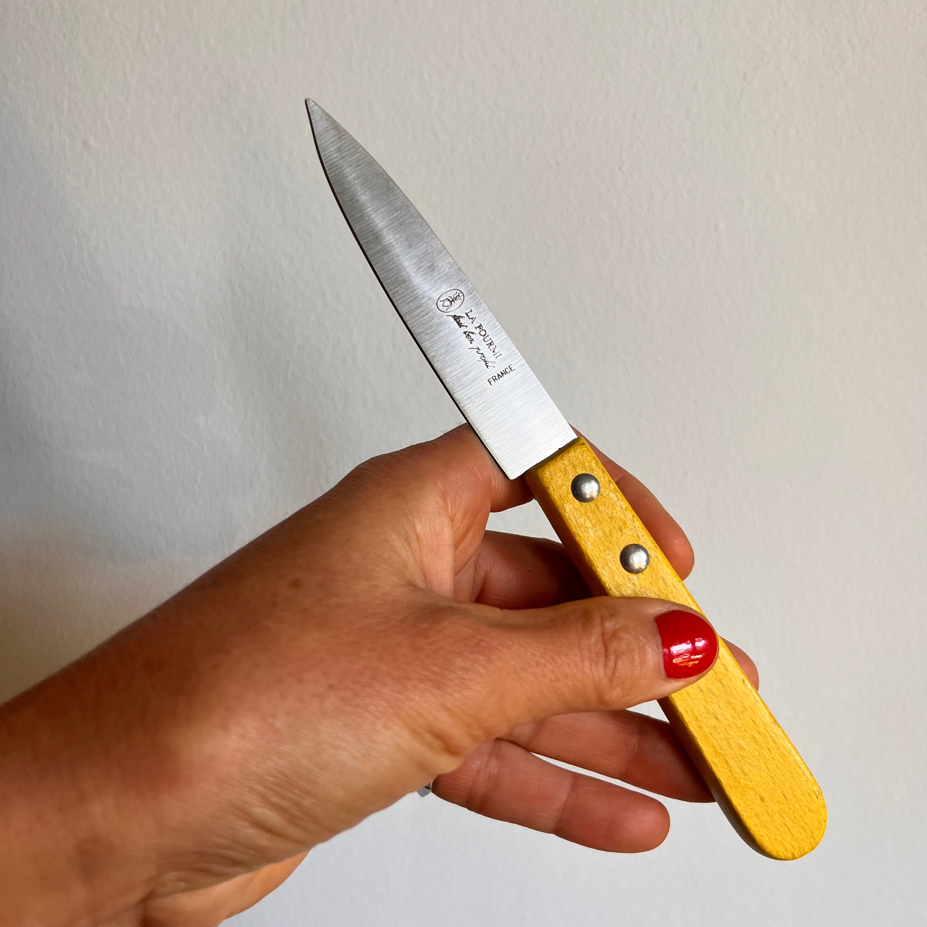 Paring kitchen knife, color wood handle