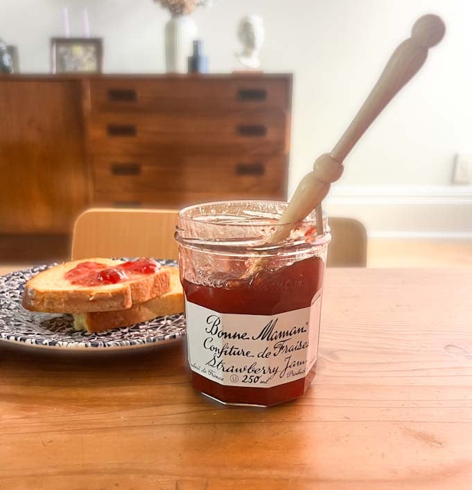 Jam spoon with tenon spoon rest in Boxwood
