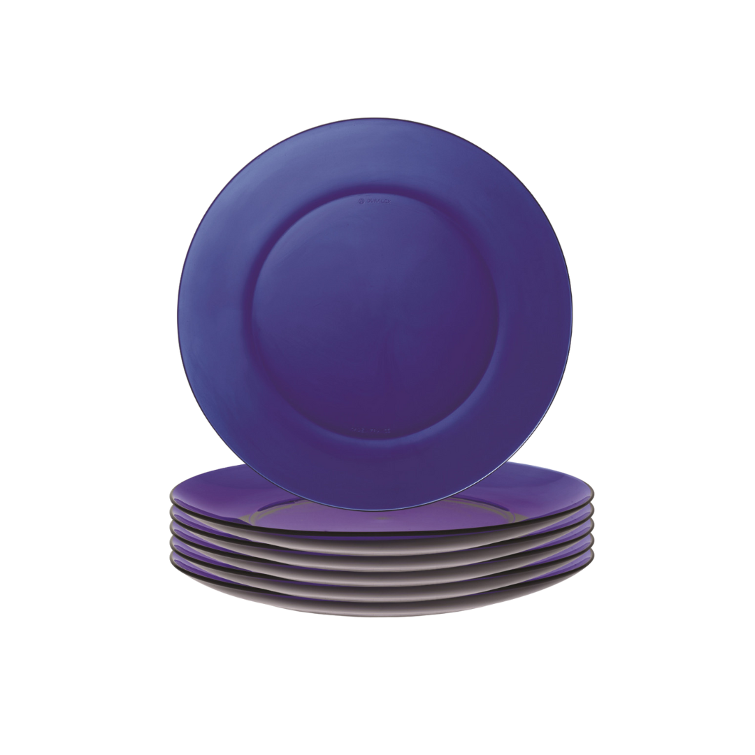 Duralex Canada Lys Sapphire Dessert Plate 19cm, Set of 6, tempered glass made in France Clementine Boutique
