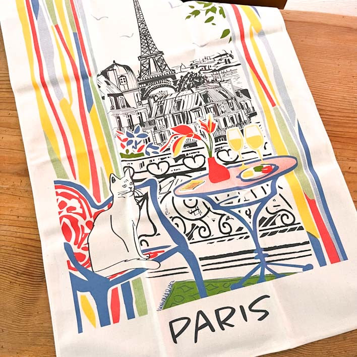 Window on Paris French Tea Towel