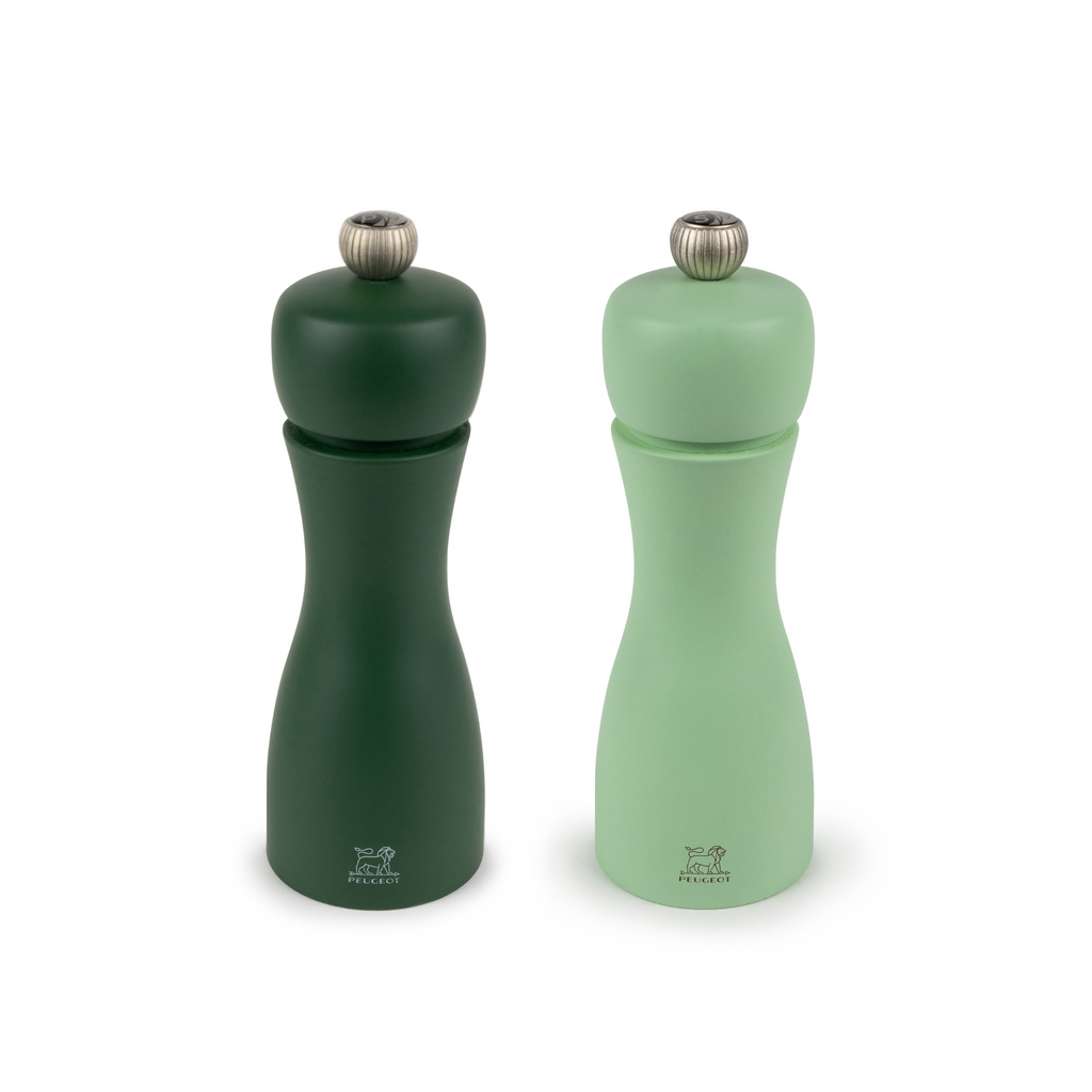 Peugeot Canada Tahiti Duo Salt & Pepper Mill, Water Set, Moss Green & Mint Green Clementine Boutique
