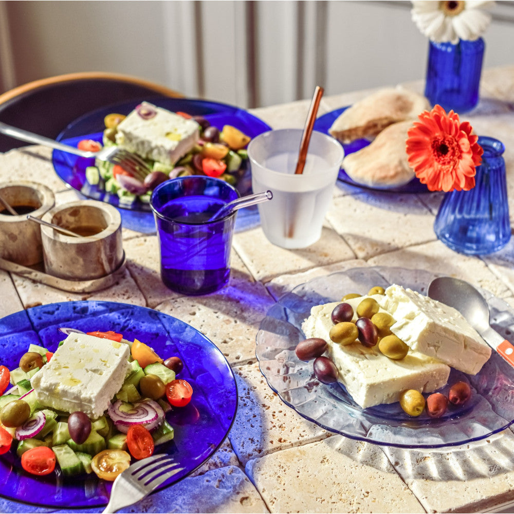 Duralex Canada Lys Sapphire Dessert Plate 19cm, Set of 6, tempered glass made in France Clementine Boutique