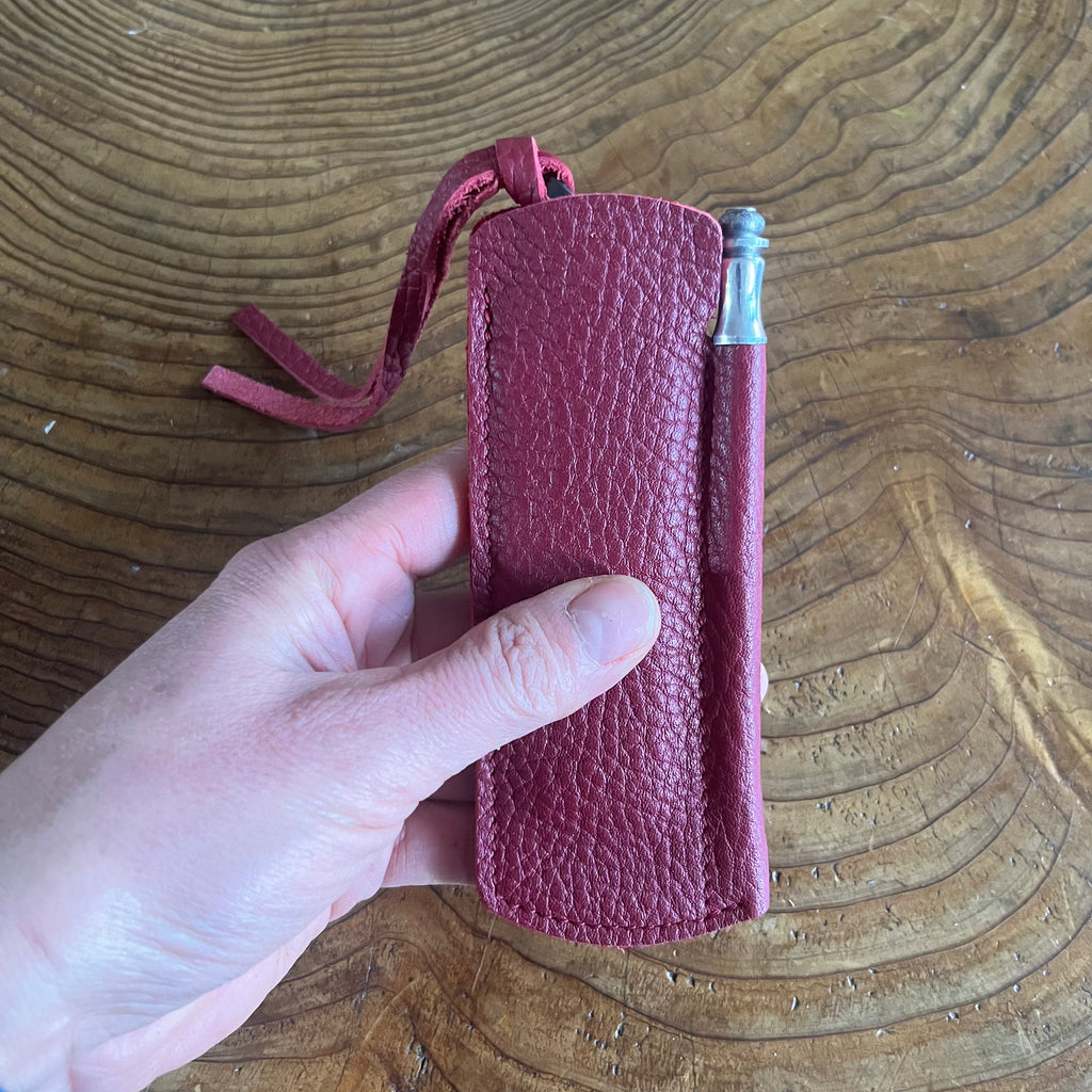 Douk-Douk Pocket Knife Set with sharpening steel and leather sleeve