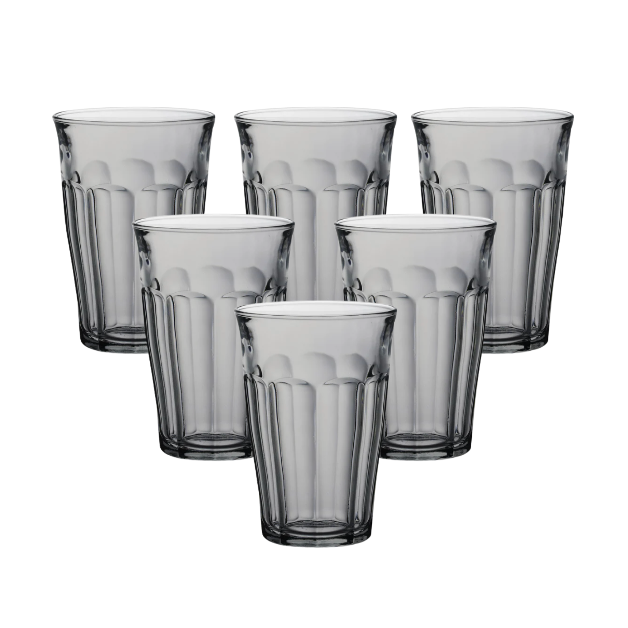 Duralex Picardie Grey 36cl Tumblers – Set of 6 | Made in France | Durable Highball Glasses for Everyday Use