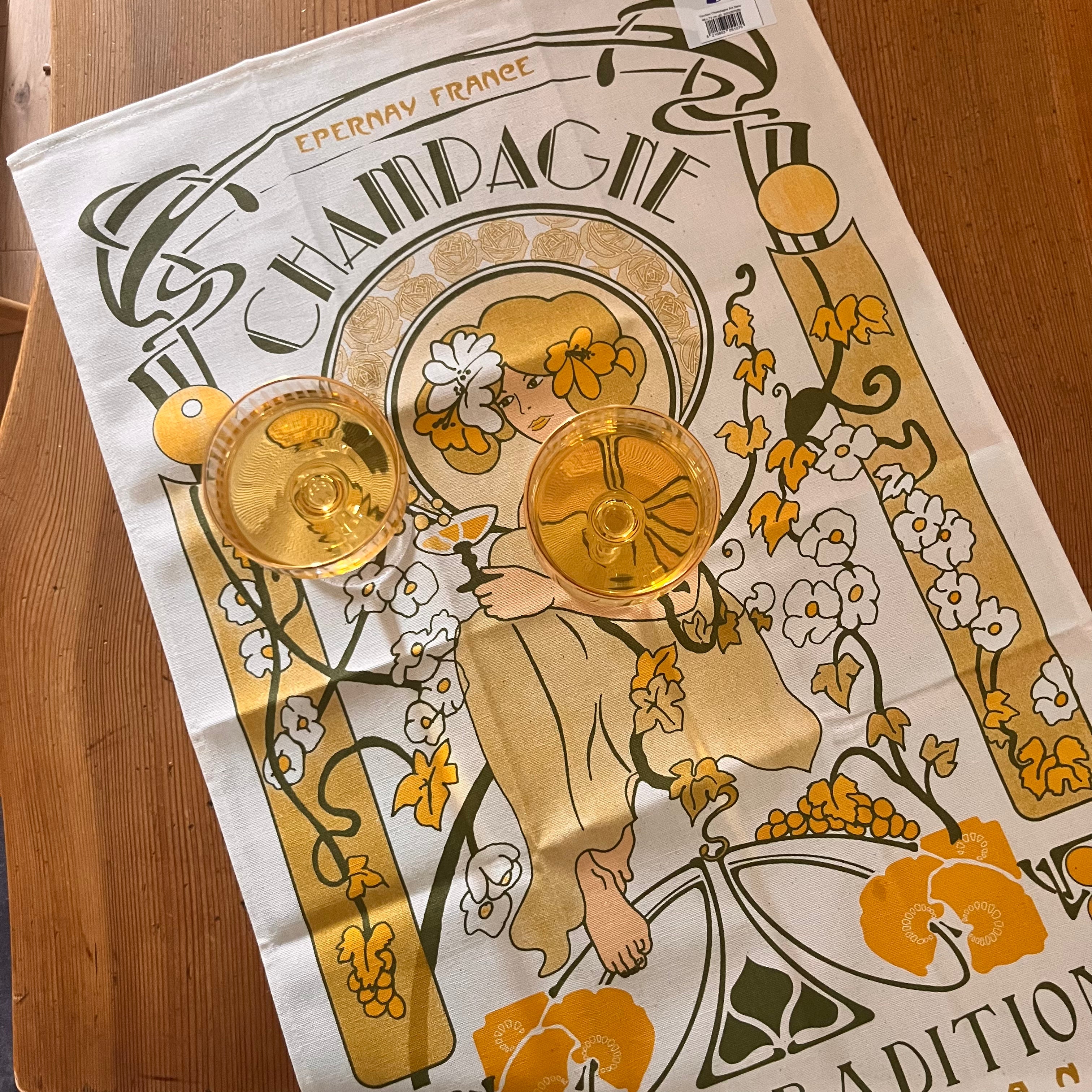 Winkler Canada Champagne Art Deco Tea towel Clementine Boutique