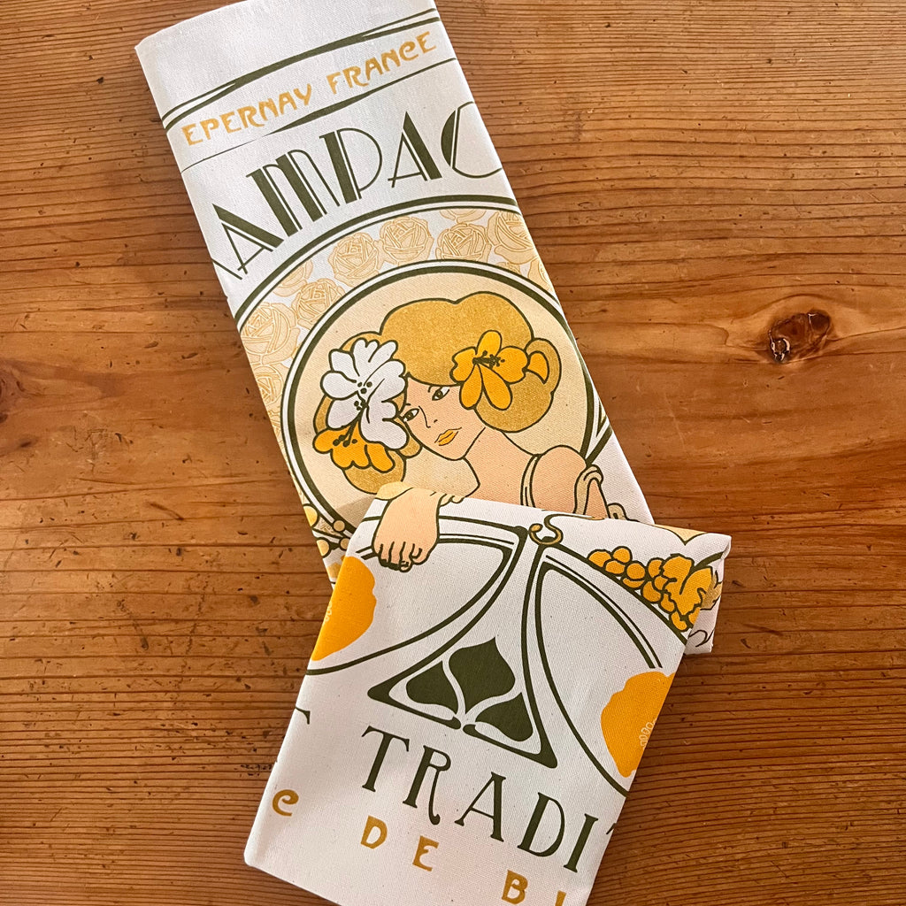 Champagne Art Deco Tea towel
