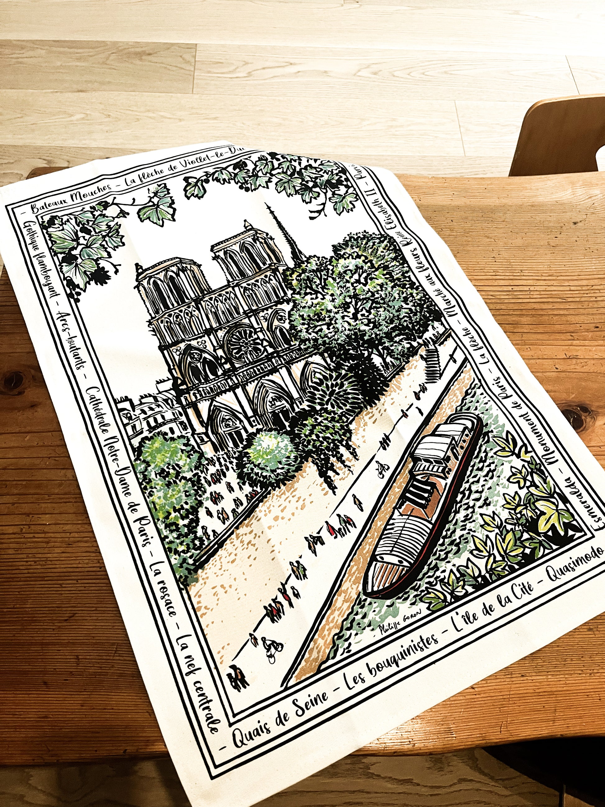 Paris Notre-Dame Tea Towel Made in France Winkler Canada Clementine Boutique