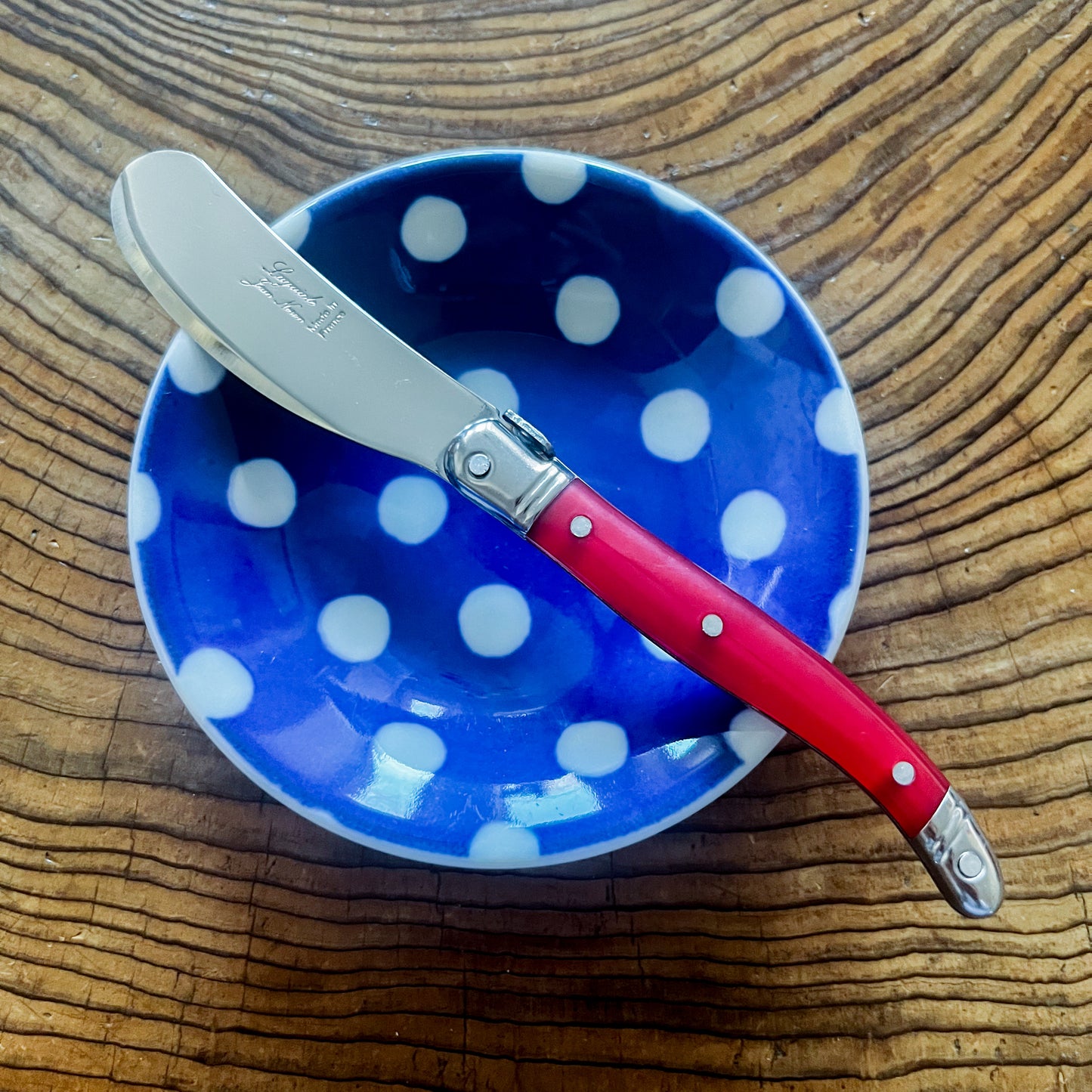 Laguiole Butter Knife by Jean Neron, Red, Made in France, Clementine Boutique