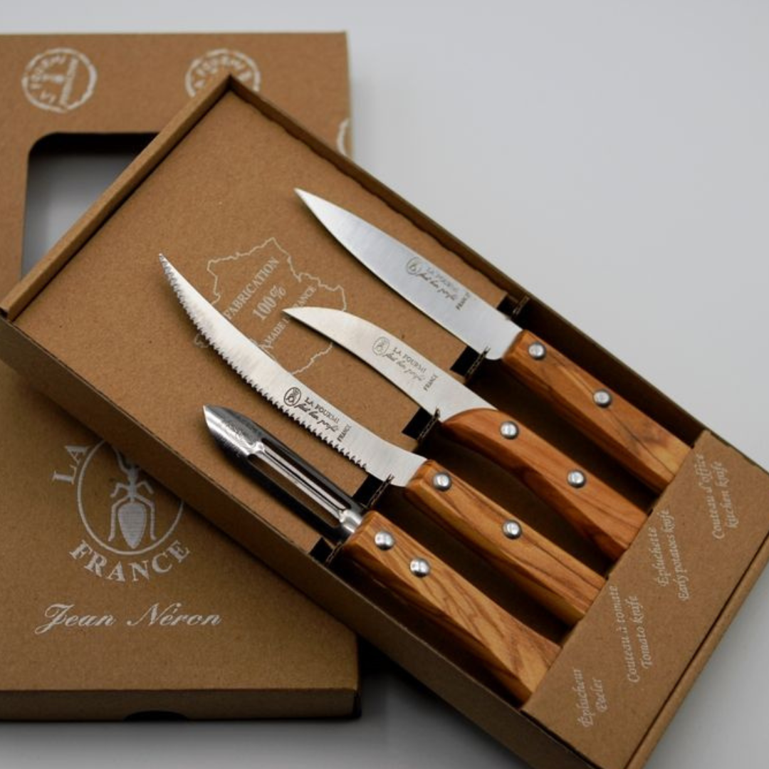 La Fourmi French Kitchen knives set in a box "coffret Cheftaine"