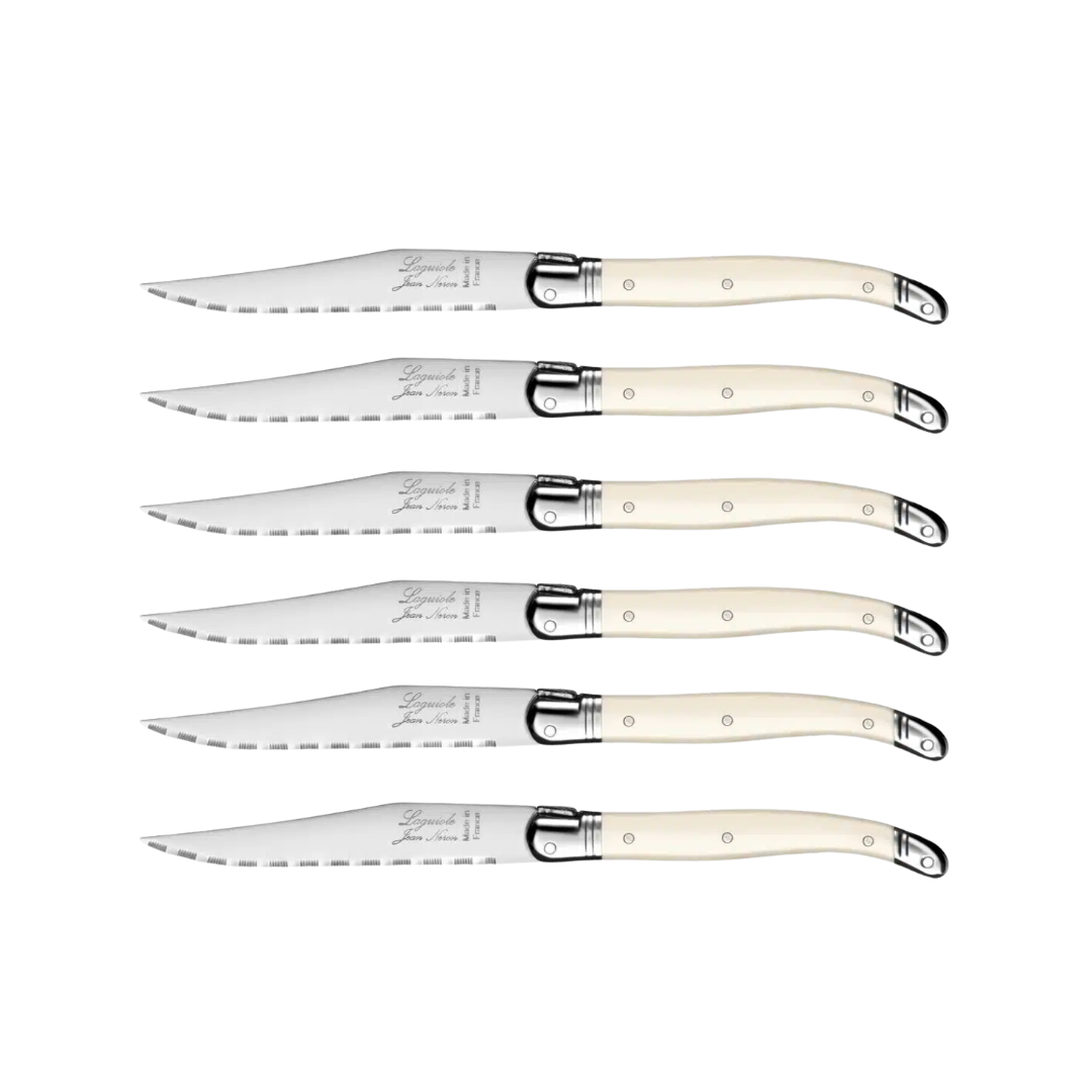Laguiole ® Steak Knives, Set of 6 - Ivory Handle, Jean Neron made in France Clementine Boutique
