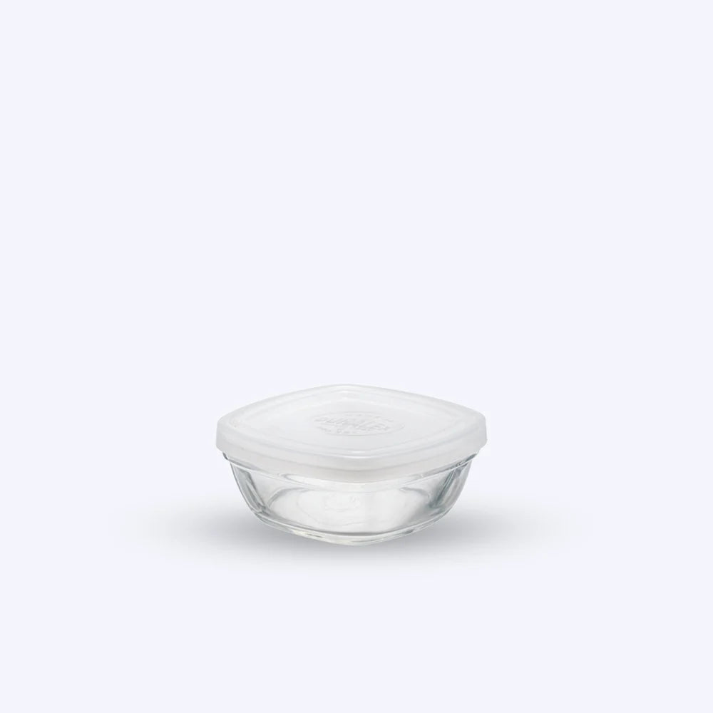 Lys Freshbox Square Glass Bowl with Frosted Lid 15cl (0.1qt)