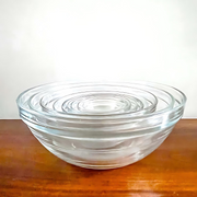 Duralex Canada Lys Set of 9 stackable mixing bowls, tempered glass at Clementine Boutique Made in France