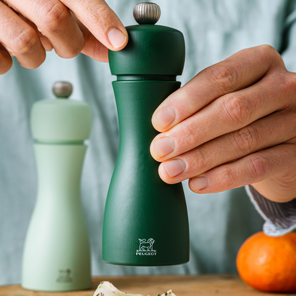 Peugeot Canada Tahiti Duo Salt & Pepper Mill, Water Set, Moss Green & Mint Green Clementine Boutique