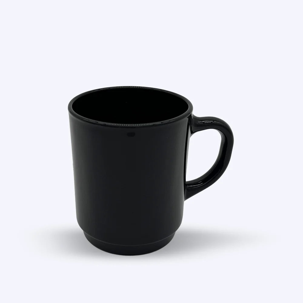Versailles Black Glass Mugs – Set of 6 | Made in France