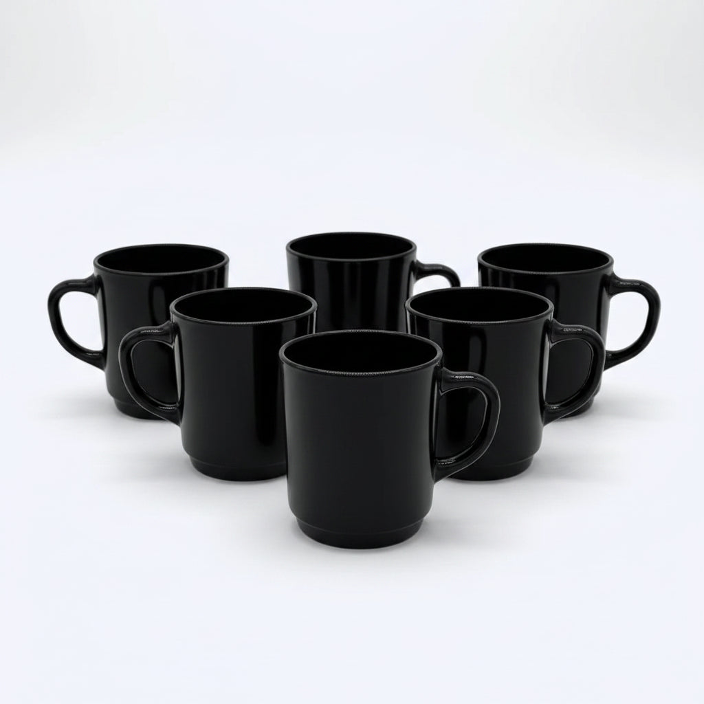 Black mug on a white background