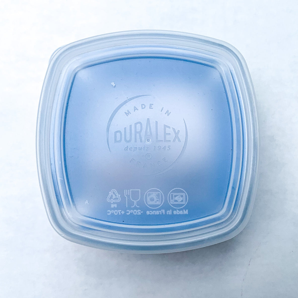duralex Clear Lys Freshbox square glass bowl with rounded corners and a fitted frosted lid