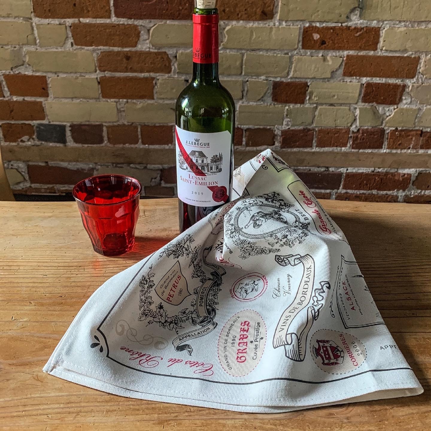 France Wines tea towel Winkler made in France Clementine Boutique Canada