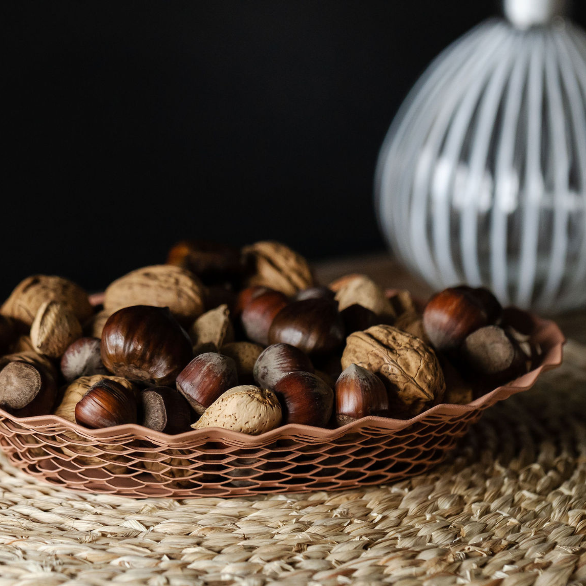 Oval Food Basket, Stainless Steel Color, Small size