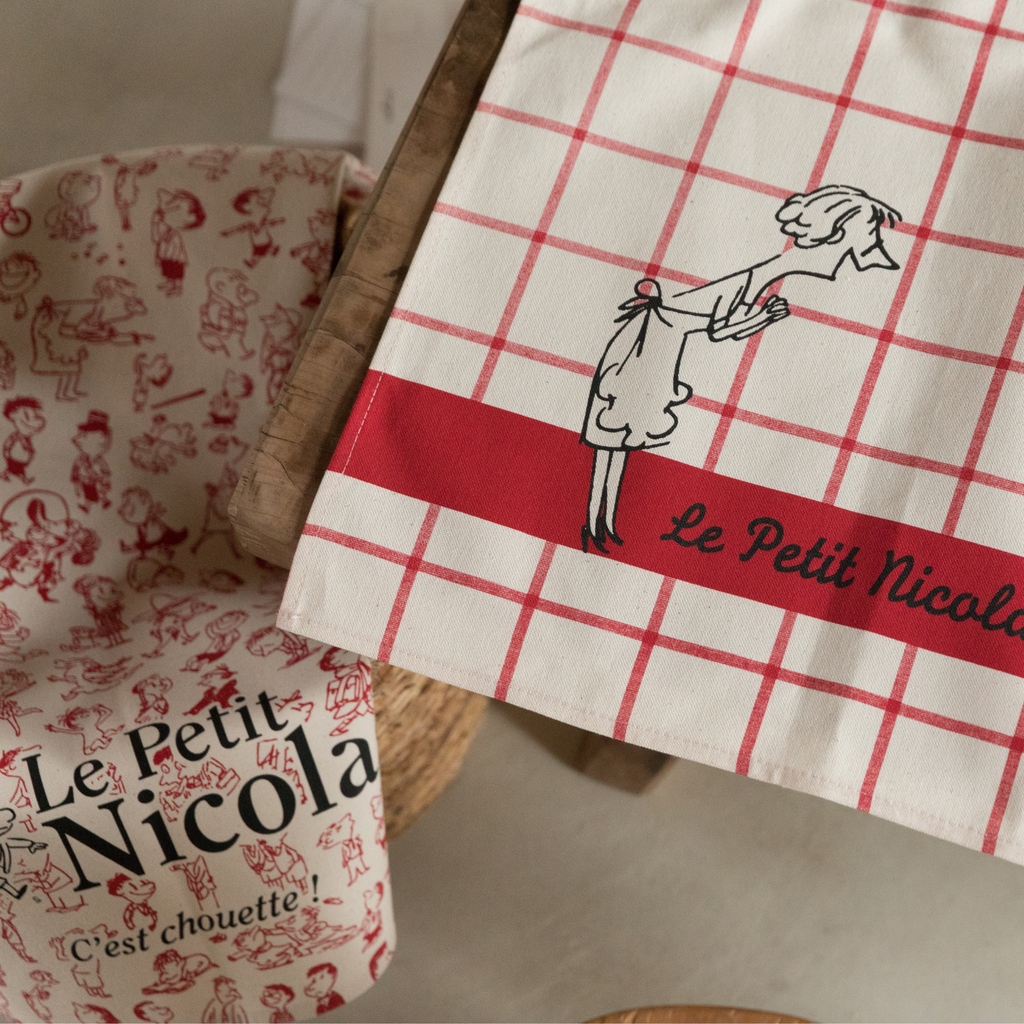 Le Petit Nicolas Little Nicholas tea towel Goscinny and Sempé Made in France Clementine Boutique Toronto