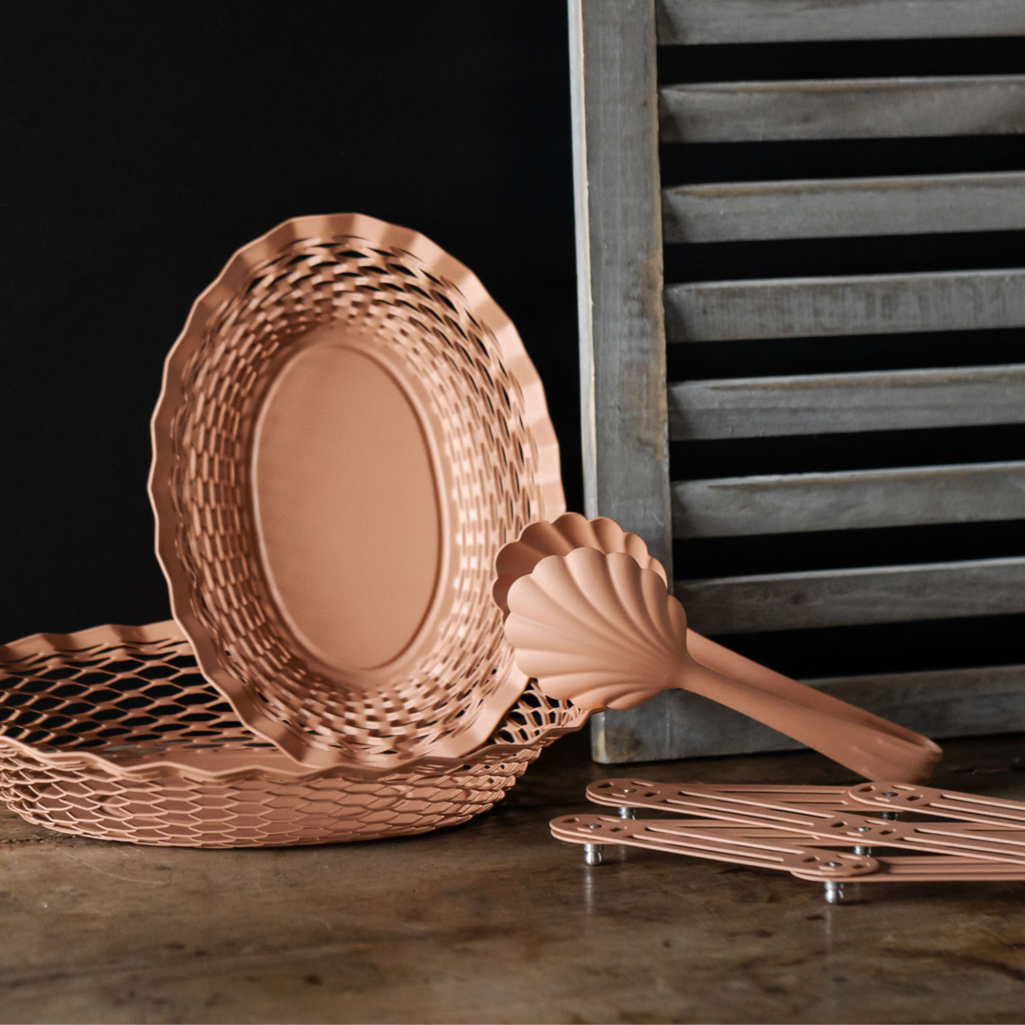 Oval Food Basket, Stainless Steel Color, Small size