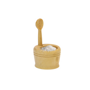 Ensemble de salière, bol et cuillère en buis