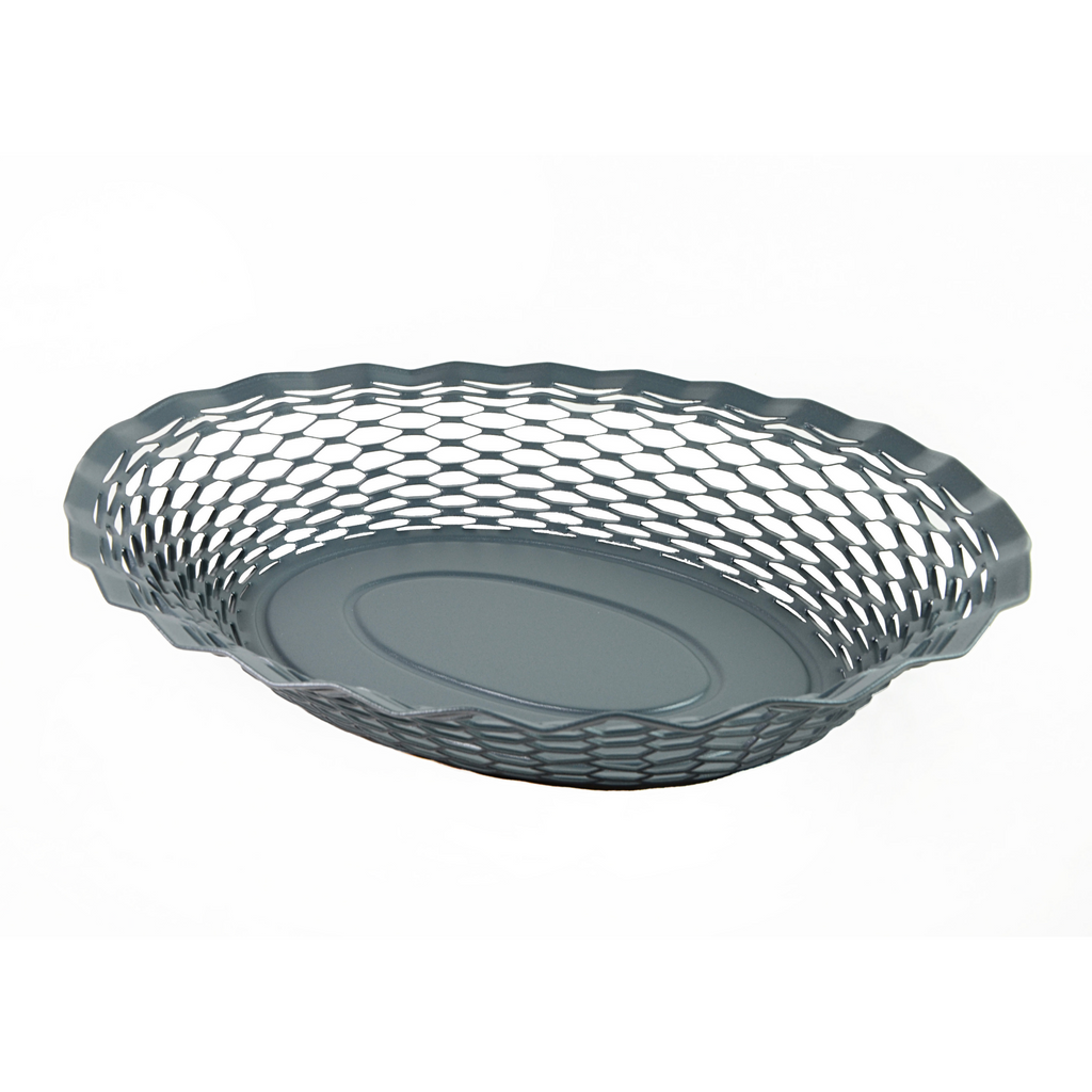 Vintage Metal fruit basket Made in France Clementine Boutique Roger Orfevre Canada, Grey