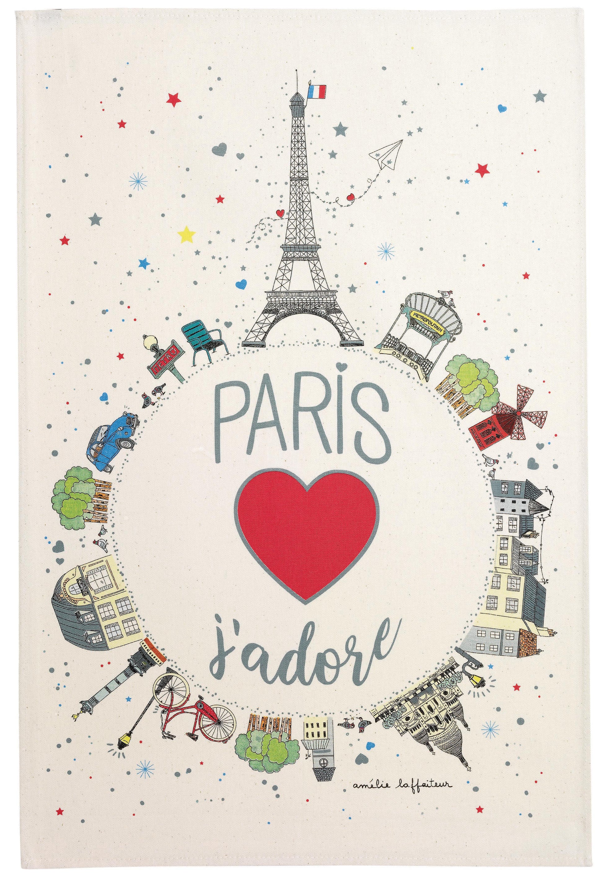Paris J'adore Tea Towels Made in France Clementine Boutique Canada