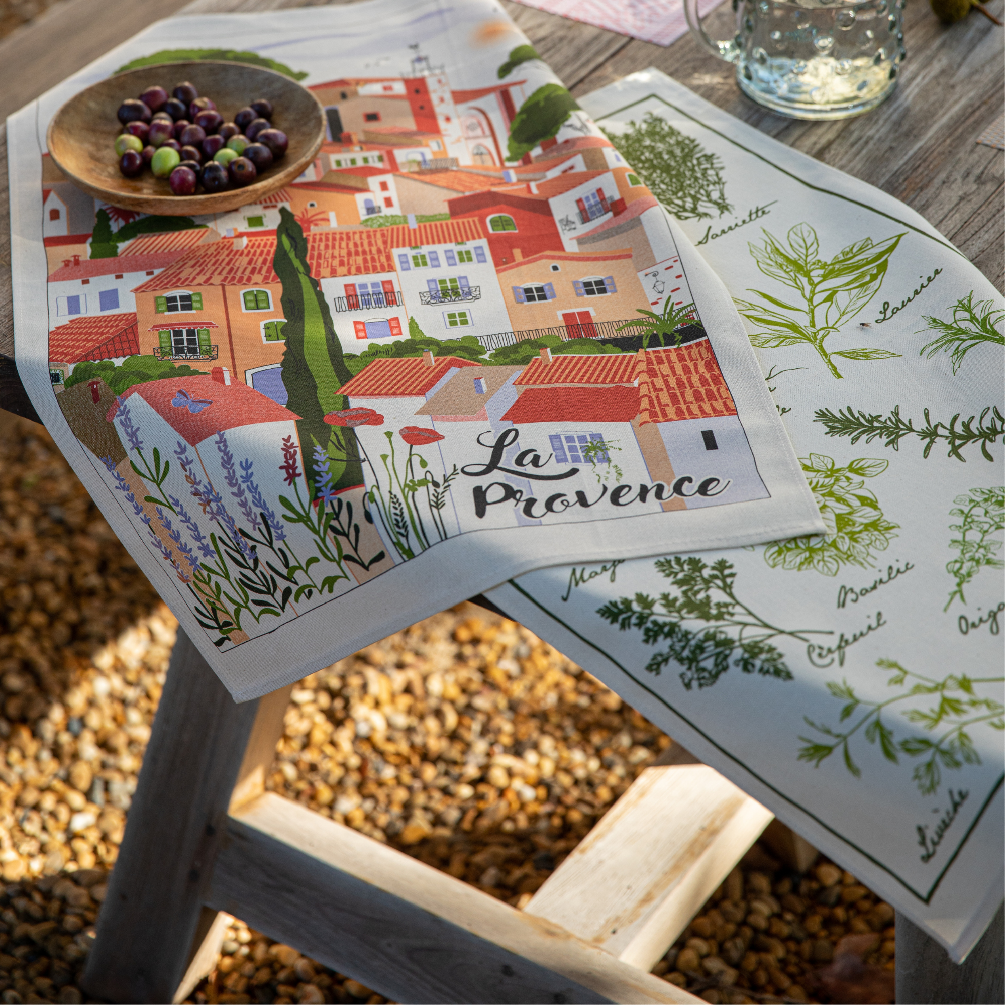 Provence Herbs Tea Towels Made in France Winkler Canada Clementine Boutique Toronto