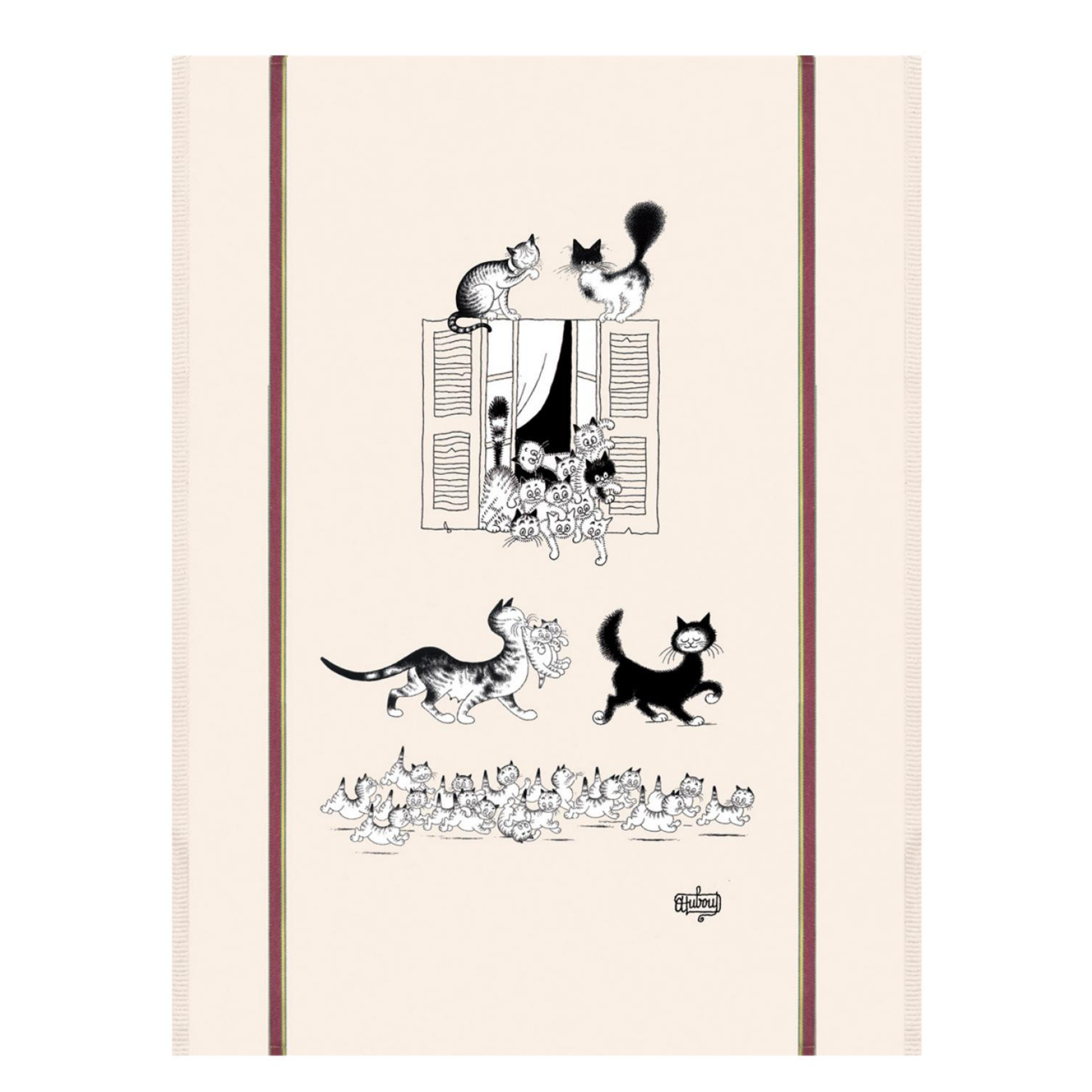 Dubout Cats Large Tea Towels